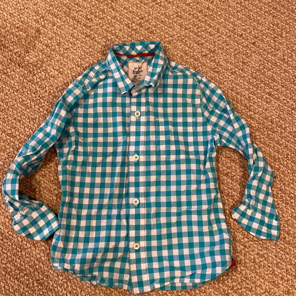 Mini Boden Boys Size 4/5 Long Sleeve Button Shirt
